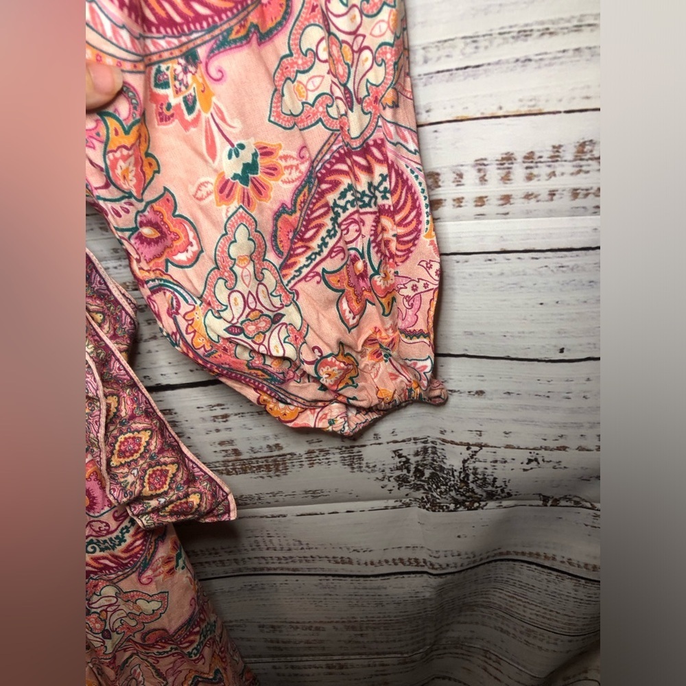 VENUS Paisley Print Linen Peach Pink Dress size 14 NWOT - Picture 11 of 16